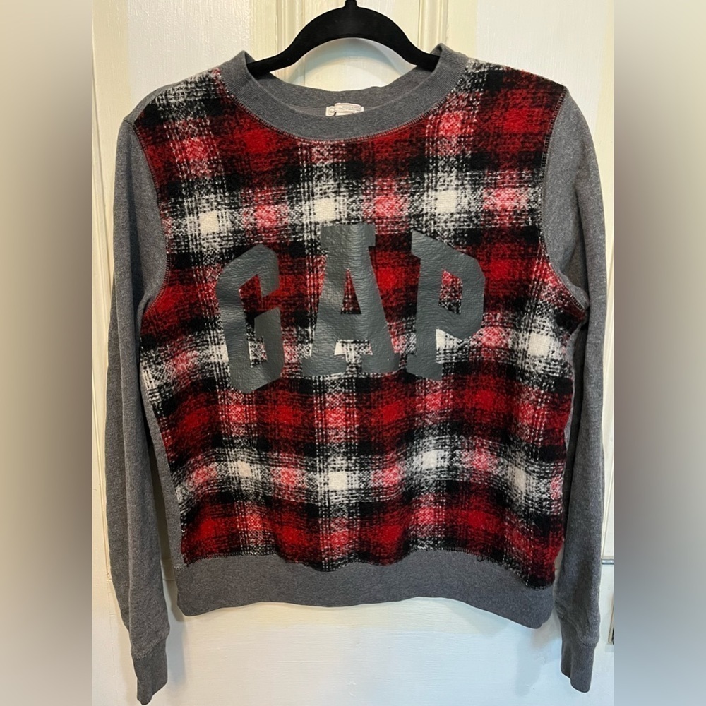 GAP Long Sleeve Crew Neck Plaid Sweater Large
